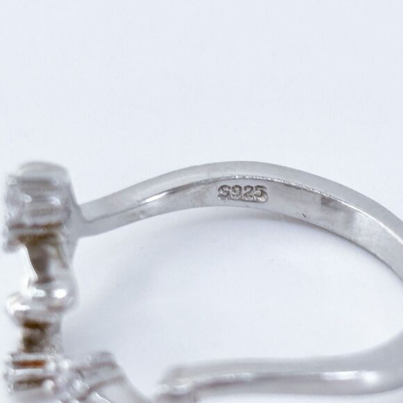 Vintage Sterling Silver Cubic Zirconia Pisces Constellation Zodiac Ring Size 8 - Picture 5 of 8